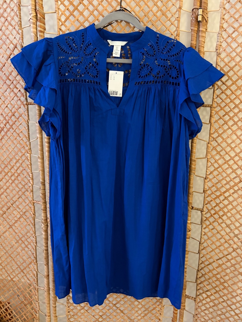 NWT H&M Women’s Royal Blue Eyelet Detail Dress